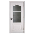Gabon Hemlock Luxury Art Glass Design Double Door Solid Wood Door For Village Main Front Interior